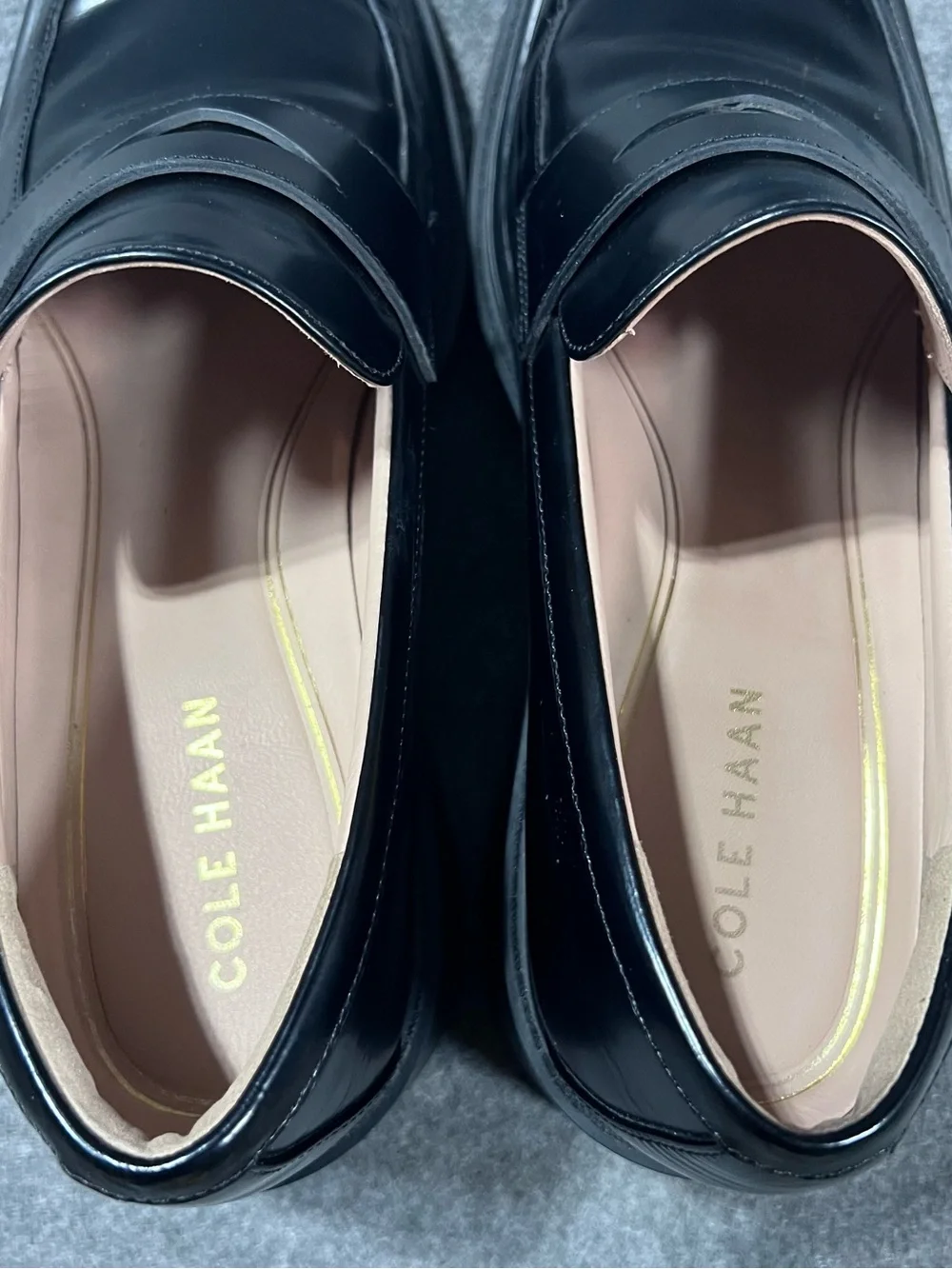 Cole Haan Women's Westerly Black Leather Block Heeled Lug Sole Loafers Size 10 B